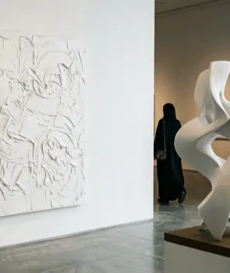 Curated art in a contemporary interior