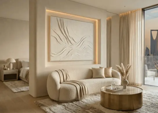 Artwork integrated into an architectural space