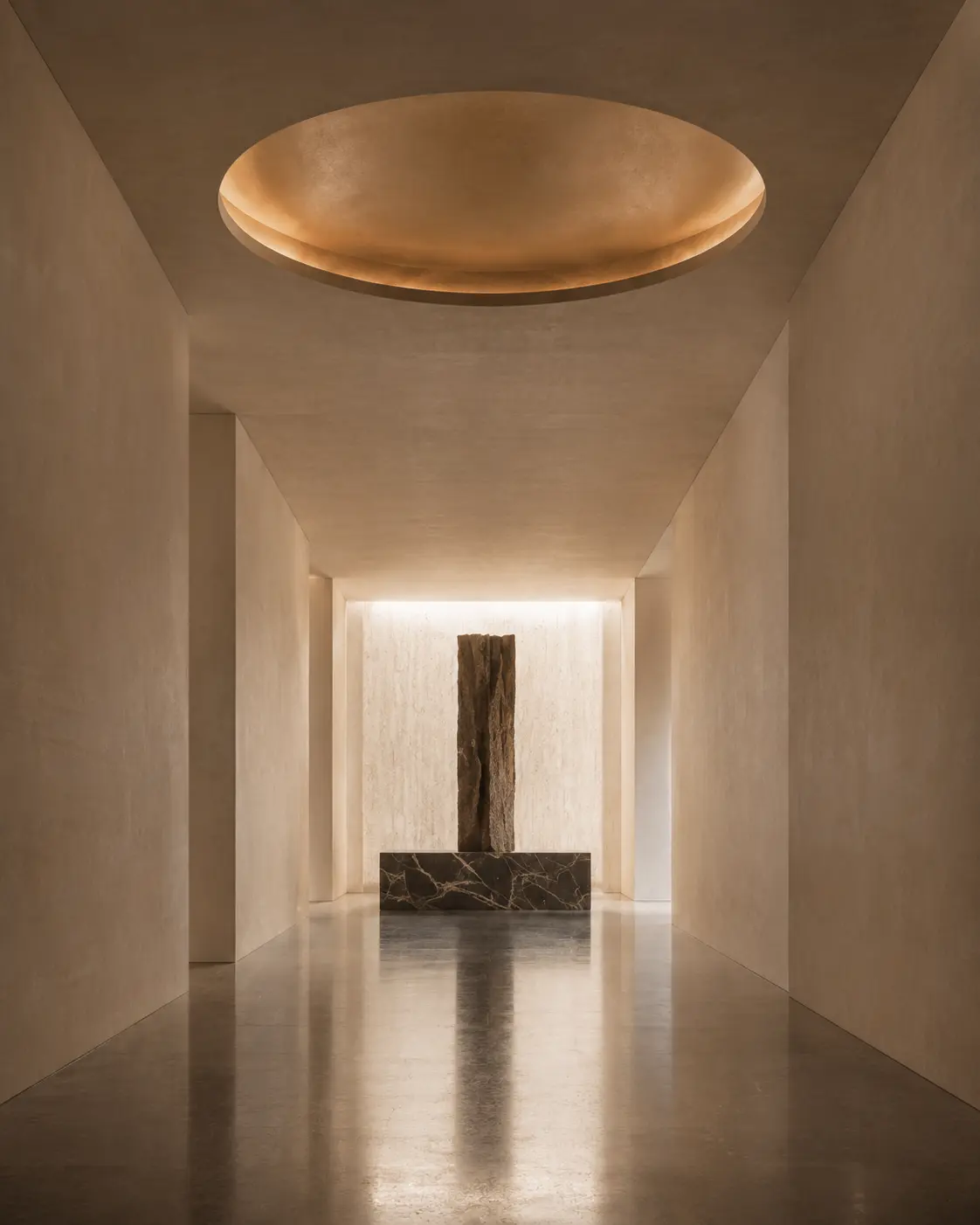 Art integrated into an architectural hall
